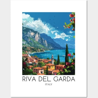 A Pop Art Travel Print of Riva del Garda - Italy Posters and Art